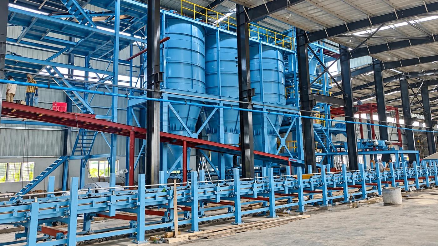 Integrated sand-plant structures and process equipment at JS Auto Cast Foundry India Ltd, Perundurai